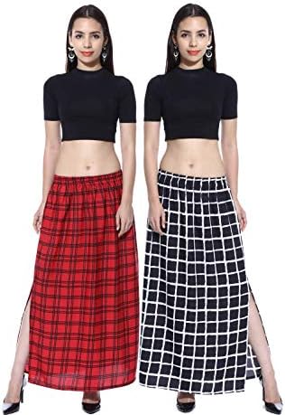 Hiya Crepe Long Skirt for Women, Size (Small-3XL), Multi-Color