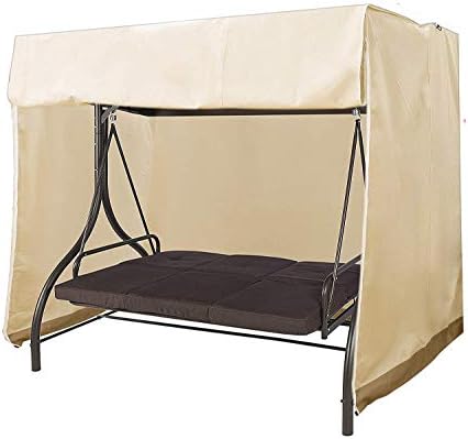 Mitef Waterproof and Dustproof Garden Swing Cover, Outdoor Furniture Protective Cover, 223x152x183cm/87.7" x59.8 x72, Beige and Brown