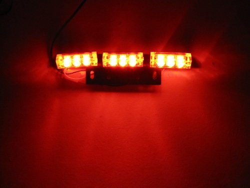 18 LED Vehicle Strobe Flash Lights/Lightbars for Deck Dash Grille Red