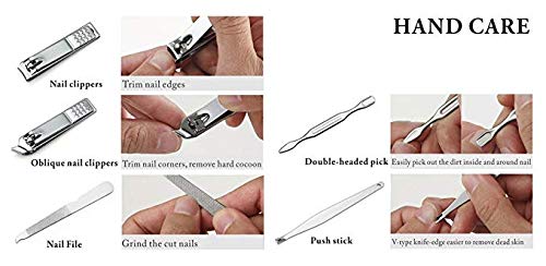 Professional Manicure, Whimsyyy Pedicure Kit, Nail Clippers, Professional Grooming Kit, Nail Tools with Luxurious Travel Case, Set of 16 (Pink)