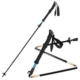 Bagail Folding Collapsible Trekking Poles Climbing Sticks with EVA Foam Handle, Ultralight Adjustable Alpenstocks, for Travel Hiking Climbing Backpacking Walking