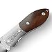 Off-Grid Knives - OG-161 - Compact Pocket Folder with Polished Wood & Damascus Handle and Bolster, Damascus Blade, Liner Lock & Right Thumb Stud (Only 2.4 oz)