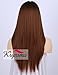 K’ryssma Ombre Synthetic Wigs Brown - Natural Looking 2 Tone Black Roots Machine Made Middle Part Long Straight Dark Brown Wig Heat Resistant 16 inches