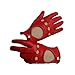 Women's Genuine Leather Full-finger Driving Gloves- Lambskin