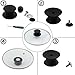 PZRT 2-Pack Universal Pot Lid Cover Knob,Anti-Heat Silicone 2.2 Inch Base Replacement Cookware Pot Lid Handle Circular Handgrip with Screw Nut - Black