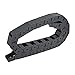 uxcell R38 18mm x 25mm Plastic Semi Closed Cable Wire Carrier Drag Chain 1M Length Black