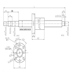2PCS HGR20-1200mm Linear Rail + 1PCS RM1605-1200mm