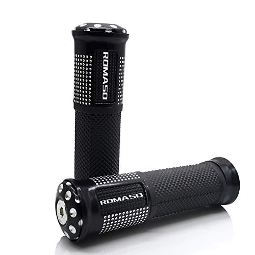 ROMASO Motorcycle Grips 7/8" 22mm 25mm Non-slip Comfort Handlebar Grips Motorcycle Black For Handa Suzuki Yamaha KTM Kawasaki
