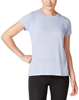 Performance Womens Pleated Back Short Sleeves T-Shirt Blue M