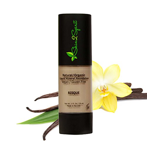 Better'n Ur Skin Organic Liquid Foundation (BISQUE) | Healthy, Buildable Coverage | All Natural | Vegan | Cruelty Free | Gluten Free | Non GMO | Palm Free | Natural Sun Protection