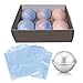 Caydo 4 Set 4 Size DIY Metal Bath Bomb Mold with 100pcs Shrink Wrap Bags and 4pcs Gift Bags for Crafting Your Own Fizzles