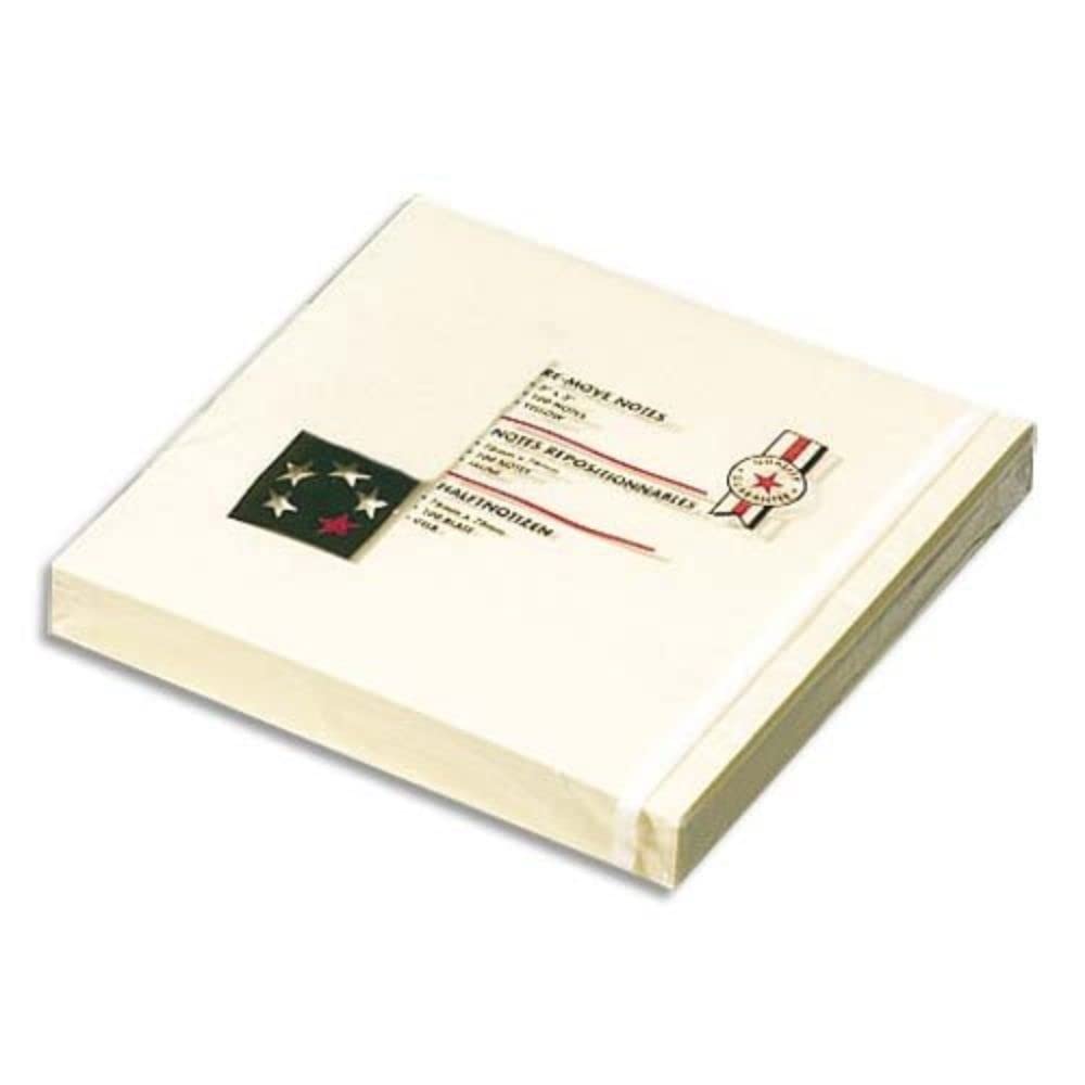 5 Star Re-Move Notes Concertina Pad of 100 Sheets 75x75mm Yellow [Pack of 12]