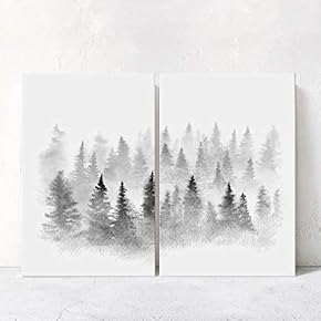 signwin 2 Panel Canvas Wall Art Pine Tree...