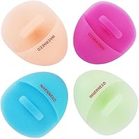 INNERNEED Soft Handheld Silicone Facial Cleansing Brush, Mild Anti-Slip Face Exfoliating and Massage Scrubber Pad