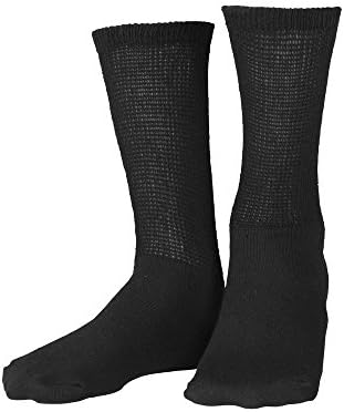 Super Soft Extra Wide Socks size 12-16 Black, Non-Binding and Seamless Toe for Sensitive Tired and Achy feet