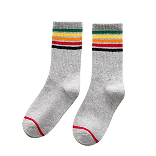 image for Tloowy Clearance! 1 Pair Women Teen Girls Fashion Rainbow Striped Prin