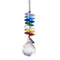 H&D 30mm Chandelier Crystals Ball Prisms Rainbow Octogon Chakra Suncatcher for Gift