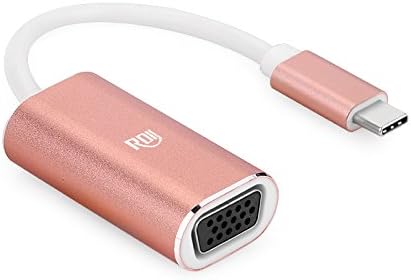 USB C to VGA Adapter, RDII 1080P Supported USB 3.1 USB Type-C to VGA Adapter (Thunderbolt 3 Port Compatible) for Galaxy S8/ S8 Plus/ New Macbook Pro/ Matebook/ Lumia 950XL/ Nintendo Switch Rose Gold