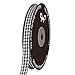 Micomon Buffalo Check Ribbon Black and White Gingham Ribbon 25 Yards for Crafts (3/8