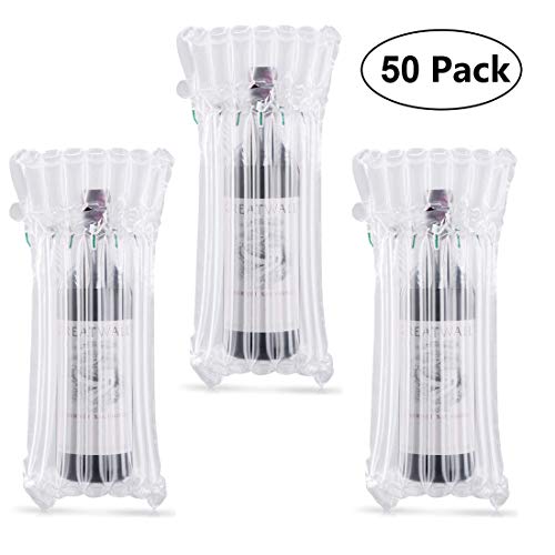GIEMSON Wine Bottle Protector 50 Packs Bottle Bubble Wrap Sleeves Inflatable Air Column Packaging Bubble Bag for Luggage, Airplane Travel, Transport, Safety Shipping - Thumbnail 7