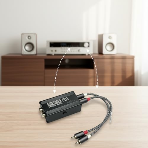 RCA Ground Loop Noise Isolator Kit + Stereo RCA Cable Included, 2 Channel Passive Noise Filter for DJ, Home Studio, Mixers and Car Audio, Eliminates Electric Buzzing and Noises