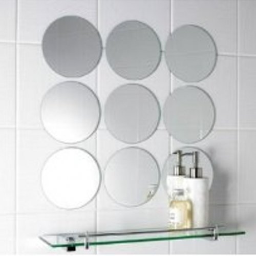 Super Cool Creations Pack of 10-14cm x 14cm Circle Mirror Tiles