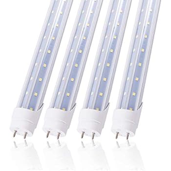 JLLEAD Led T8 V Shaped 6FT 40W Tube Light with G13 Base ETL Listed Ballast Bypass Indoor 6 Foot Under Cabinet Lamp White Daylight 6000k Double End Powered Input Commercial Household Lighting