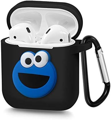 Airpods Case, Dolopow AirPods Accessories Shockproof Protective Premium Silicone Cover Skin for AirPods Charging Case 2 & 1 - Sesame Street Cookie