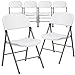 Flash Furniture Hercules Series Plastic Folding Event Chairs with Textured Seats, Lightweight Plastic Folding Chairs, Set of 6, White