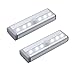 Closet Lights 6 LEDs Mini Size Motion Sensor Night Light Wall Cabinets Lighting Closet Drawer Stairs Step with Security Light Bed Lights, Battery Powered(2-Pack)