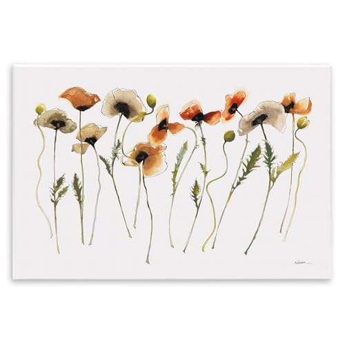 Stupell Industries Autumn Poppy Sprigs Wall Plaque Art Design by Shirley Novak