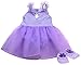 Sophia's Complete Two-Piece Ballet Outfit with Sparkling Leotard, Attached Tulle Overskirt, & Matching Satin Slippers for 18” Dolls, Lavender