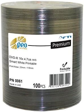 Blank DVDs - DVD-R Falcon Smart White Inkjet Hub Printable 16x 4.7GB 100 Disc Pack