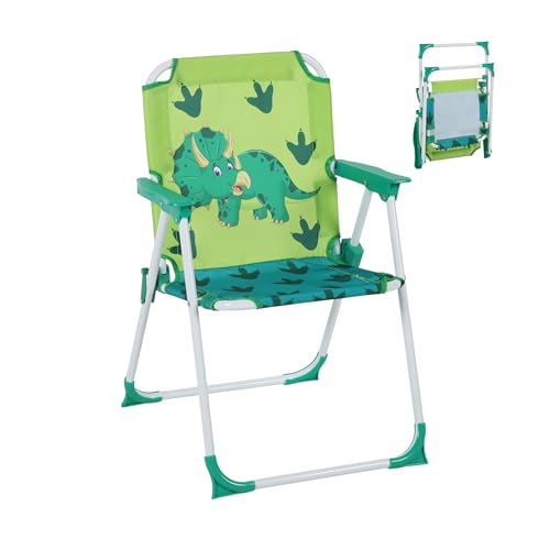 Relaxdays Childrens Folding Chair, Camping Seat with Design, Lightweight, HWD: 51.5x36x37.5 cm, Portable, Multicoloured