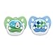 Dr. Brown's PreVent Classic Pacifier, Stage 1 (0-6m), Unique Blue/Green, 2-Pack
