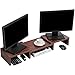 SUPERJARE Monitor Stand Riser, Adjustable Screen Stand for Laptop Computer/TV/PC, Multifunctional Desktop Organizer - Walnut Brown