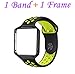 Fitbit Blaze Bands Large, JAKPAS Silicone Replacement Sport Band with Black Frame for Fitbit Blaze Smart Fitness Watch (Black/Yellow)