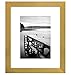 Americanflat 8x10 Picture Frame with Polished Crystal-Clear Glass - Use as 5x7 Frame with Mat or Display 8x10 Photo Without Mat - Signature Collection - Picture Frames for Tabletop and Wall - Gold
