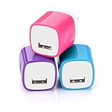 Wall Charger, MaxMall 3-Pack USB 1.0AMP AC Universal Power Home Travel Adapter Wall Charger Plug for iPhone 6 Plus, 6s Plus, iPad, Tablet, Samsung Galaxy S6 Edge, Note 5, HTC, and More
