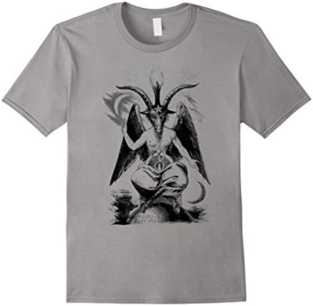 Men's Baphomet T-Shirt. Sigil of Baphomet Goat Head Satan Tee 2XL Slate
