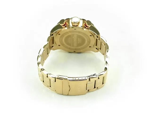 Invicta-Mens-Aviator-Analog-Quartz-Watch-with-Stainless-Steel-Strap-Gold-24-Model-28161