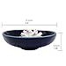 TrendBox Ceramic Handmade Artistic Incense Holder Burner Stick Coil Lotus Ash Catcher Buddhist Water Lily Plate - One Hole Round Blue