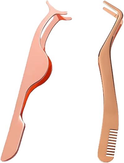 KAIFANGYA 2-Piece 2-in-1 Lash Tweezers Strip Lashes Eyelash Applicator Tool