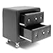 Baxton Studio Stella Upholstered Modern Nightstand, 20.25 in x 16 in x 23.75 in, Black