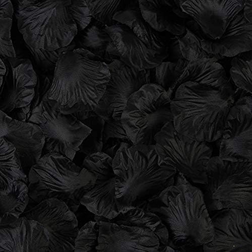 Sorive 3000 Pieces Dark Red Silk Rose Petals Artificial Flower Petals for Wedding Confetti Flower Girl Bridal Shower Hotel Home Party Valentine Day Flower Decoration (Black)