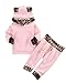 Kashoer 2Pcs Cute Newborn Baby Girls Pink Leopard Hoodie T-shirt Top + Pants Outfits Set (0-3Months, Pink&Leopard) 1