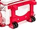 K-Cliffs Rolling Clear Backpack Heavy Duty Bookbag Quality See Through Workbag Travel Daypack Transparent School Book Bags w/Wheels Red