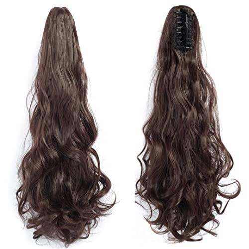 22 Inch Long Wavy Hair Ponytail Synthetic Wrap On