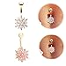 Lisli Belly Button Rings Crystal Rhinestone Flower Jewelry Navel Bar Body Piercing