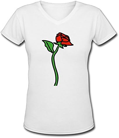 FITaway Hand Holding Red Rose Illustration Gift Design T-Shirt For Women's